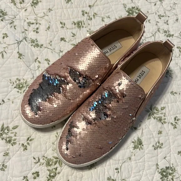 Steve Madden | Shoes | Steve Madden Slip On Shoes With Rose Gold Sequin |  Poshmark